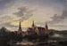 Château de Frederiksborg au clair de lune - Johan Christian Dahl — vy av konstverket