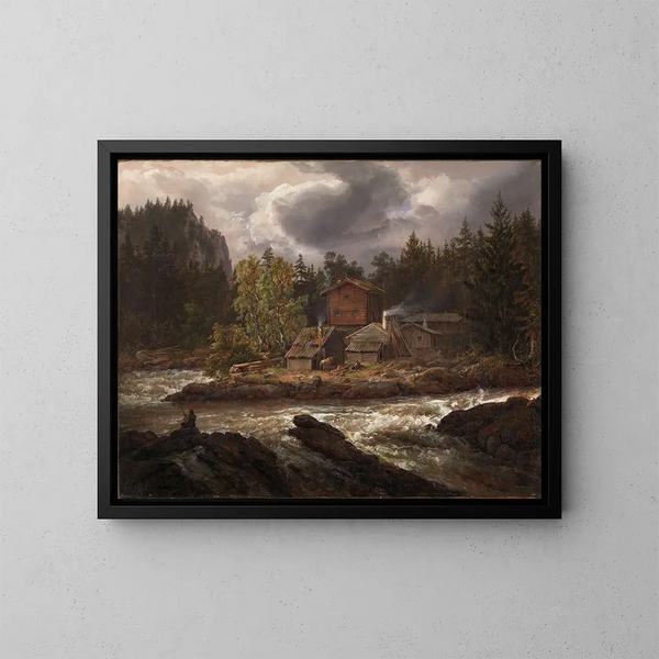 Vue de Hnefossen - Johan Christian Dahl — inramlat konstverk på väggen
