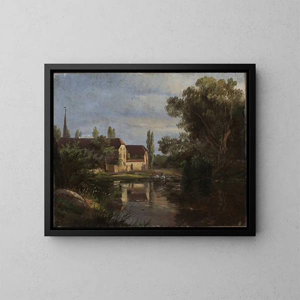 Vue de Plauen sur la rivière Weisseritz - Johan Christian Dahl — inramlat konstverk på väggen