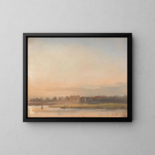 Vue de l'Elbe - Johan Christian Dahl — inramlat konstverk på väggen