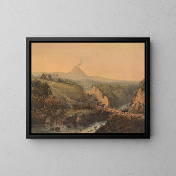 Vue des environs de Malang - Johan Conrad Greive — inramlat konstverk på väggen