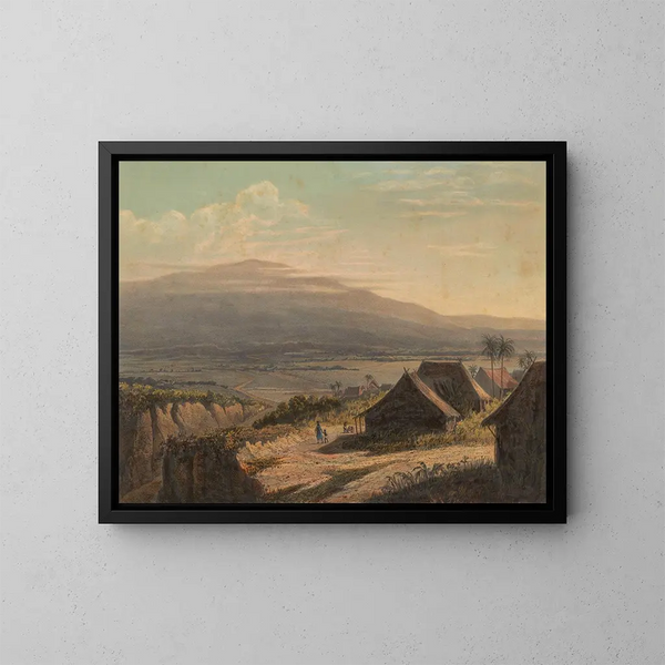 Vue d'un paysage à Java, paysage dans la résidence de Bantam - Johan Conrad Greive — inramlat konstverk på väggen