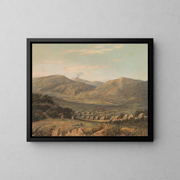 Vue sur les montagnes Tengger - Johan Conrad Greive — inramlat konstverk på väggen