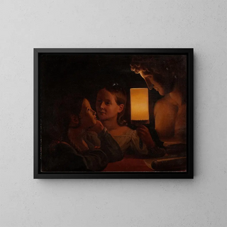 Johan Gustaf Sandberg - Two Children Illuminating a Sculpted Bust.webp