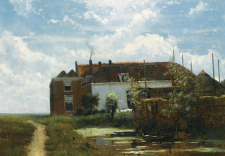 Johan Hendrik Weissenbruch - A Farm Along A Canal In A Polder Landscape.webp