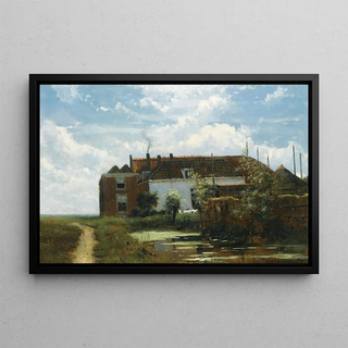 Johan Hendrik Weissenbruch - A Farm Along A Canal In A Polder Landscape.webp
