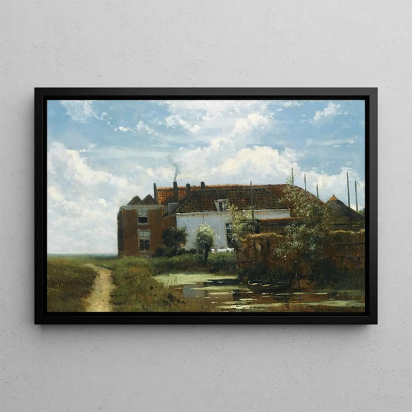 Johan Hendrik Weissenbruch - A Farm Along A Canal In A Polder Landscape.webp