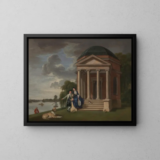 Johan Joseph Zoffany - David Garrick And His Wife By His Temple To Shakespeare Hampton.webp