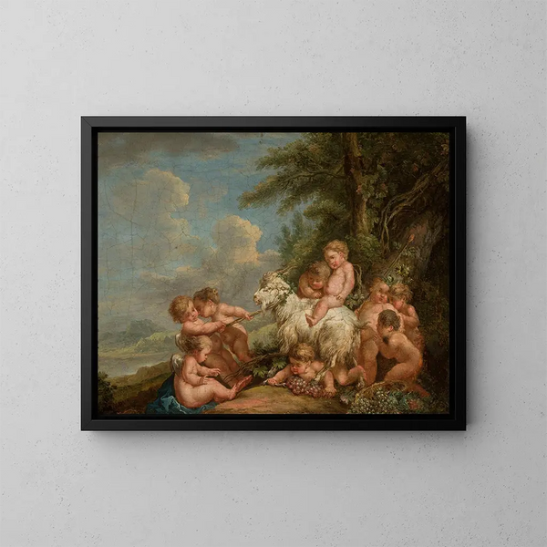 Les Amours en plein jeu - Johann Albrecht Friedrich Rauscher — inramlat konstverk på väggen