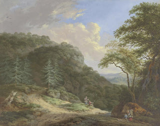 Landskapsbild av berg - Johann Albrecht Friedrich Rauscher — vy av konstverket