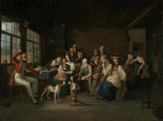 En schweizergardist berättar i sitt hemland om sina erfarenheter under Julirevolutionen i Paris 1830 - Johann Baptist Kirner — vy av konstverket