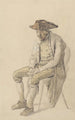 gammal bonde sittande med tricorne - Johann Baptist Kirner — vy av konstverket