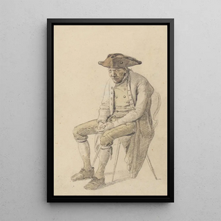 Johann Baptist Kirner - Sitzender alter Bauer mit Dreispitz.webp