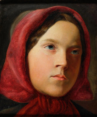 Johann Baptist Reiter - Junge Frau mit rotem Kopftuch.webp