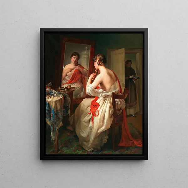 Les Toilettes - Johann Baptist Reiter — inramlat konstverk på väggen
