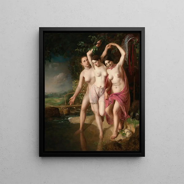 Tre badare - Johann Baptist Reiter — inramlat konstverk på väggen