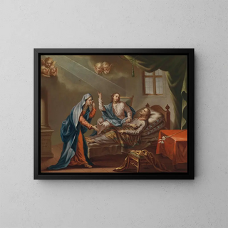 Josephs död - Johann Baptist Schmon — inramlat konstverk på väggen