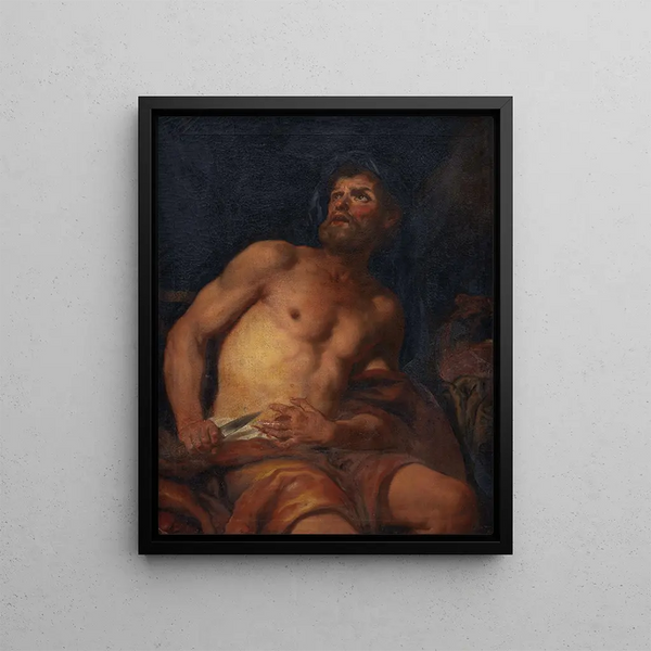 La mort de Caton le Jeune - Johann Carl Loth — inramlat konstverk på väggen