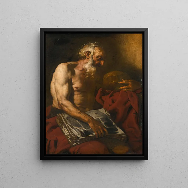 Saint Jérôme - Johann Carl Loth — inramlat konstverk på väggen