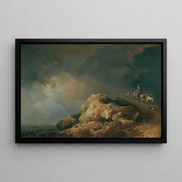Johann Christian Brand - Kstenlandschaft mit Saumtieren.webp