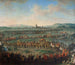 kejsar François I:s intåg, Étienne och hans son Joseph II i Frankfurt den 29 mars 1764 - Johann Dallinger von Dalling — vy av konstverket