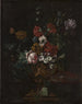 Blommor i en skulpterad urn - Johann Daniel Preissler — vy av konstverket