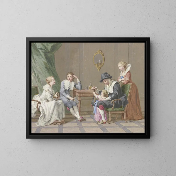 Familjescen - Johann Friedrich August Tischbein — inramlat konstverk på väggen
