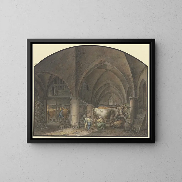 den gamla kapellet i Riedhfe-huset - Johann Friedrich Morgenstern — inramlat konstverk på väggen