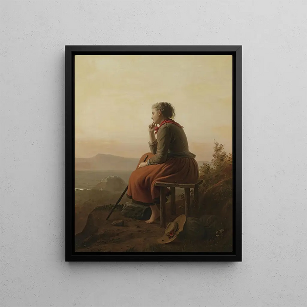 Auf der Höhe Au-dessus des collines et au loin - Johann Georg Meyer von Bremen — inramlat konstverk på väggen