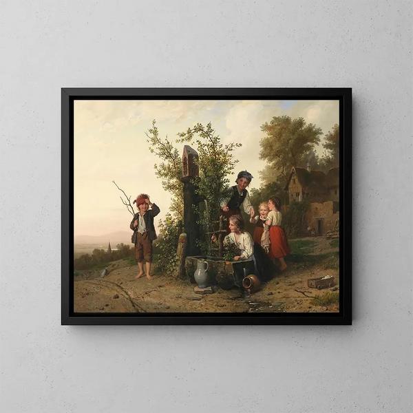 Le jeu de la taupe - Johann Georg Meyer von Bremen — inramlat konstverk på väggen
