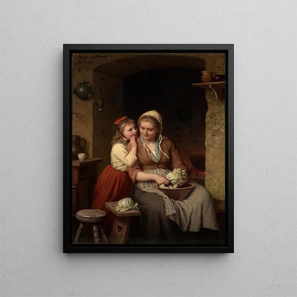 Le secret - Johann Georg Meyer von Bremen — inramlat konstverk på väggen