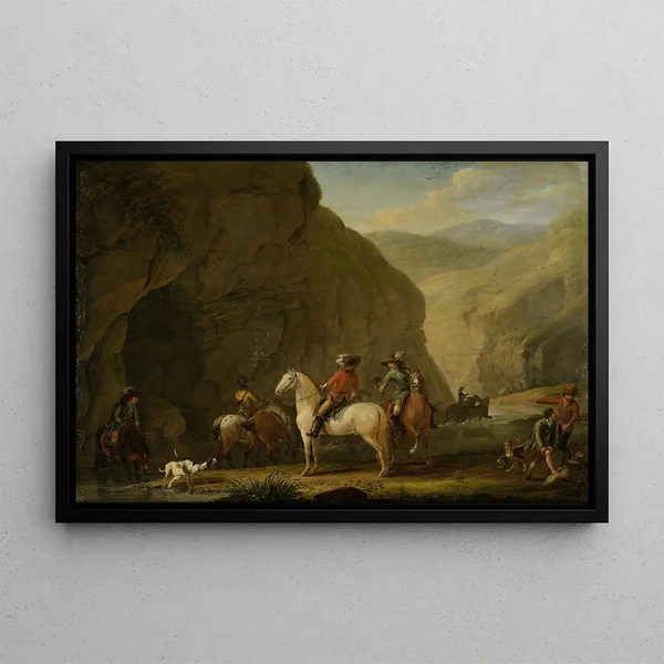 Johann Georg Pforr - Mountain Landscape with a Hunting Party.webp