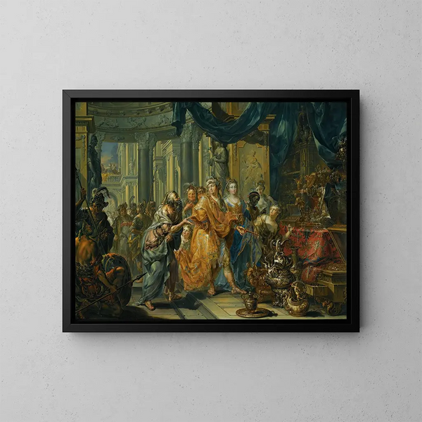 Crésus och Solon - Johann Georg Platzer — inramlat konstverk på väggen