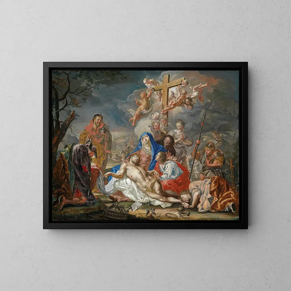 La Mise au tombeau du Christ - Johann Georg Platzer — inramlat konstverk på väggen