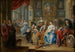 inomhus med en konsert och kortspelare - Johann Georg Platzer — vy av konstverket