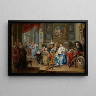 Johann Georg Platzer - Interior with a concert and card players.webp