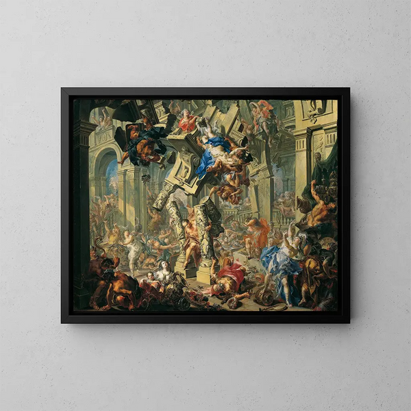 La revanche de Samson - Johann Georg Platzer — inramlat konstverk på väggen