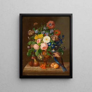 Johann Georg Seitz - Blumenstck mit Vogel.webp