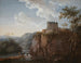 Château sur un rocher au-dessus d'une vallée inondée - Johann Georg Wagner — vy av konstverket