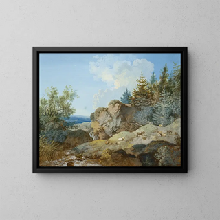Johann Georg Wagner - Waldlandschaft im Gebirge mit Herde und Gewsser.webp