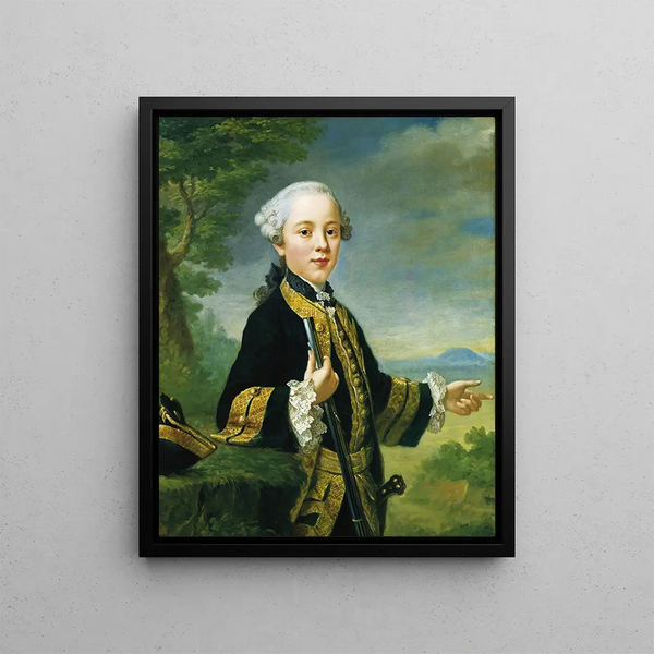 porträtt av Justinien Theodor Friedrich von Holzhausen - Johann Georg Ziesenis — inramlat konstverk på väggen