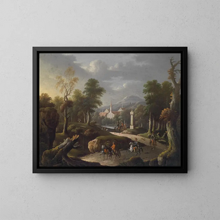 Johann Georg von Bemmel - Bergige Landschaft mit Reisenden.webp