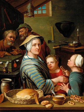 Johann Gerlach Lambert - A Kitchen Interior With Figures.webp