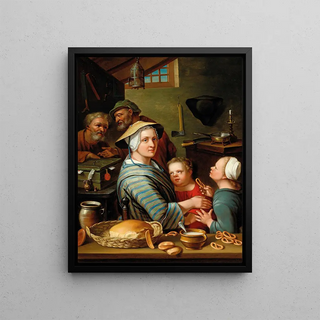 Johann Gerlach Lambert - A Kitchen Interior With Figures.webp