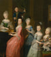 porträtt av greve Johann Casemir von Schlieben och hans fem döttrar - Johann Gottlieb Becker — vy av konstverket