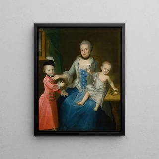 Johann Gottlieb Becker - Portrait Of Fridericia Adolphina Countess Von Schlieben And Her Two Sons Gotthelf Sigismund And Adolf Friedrich.webp
