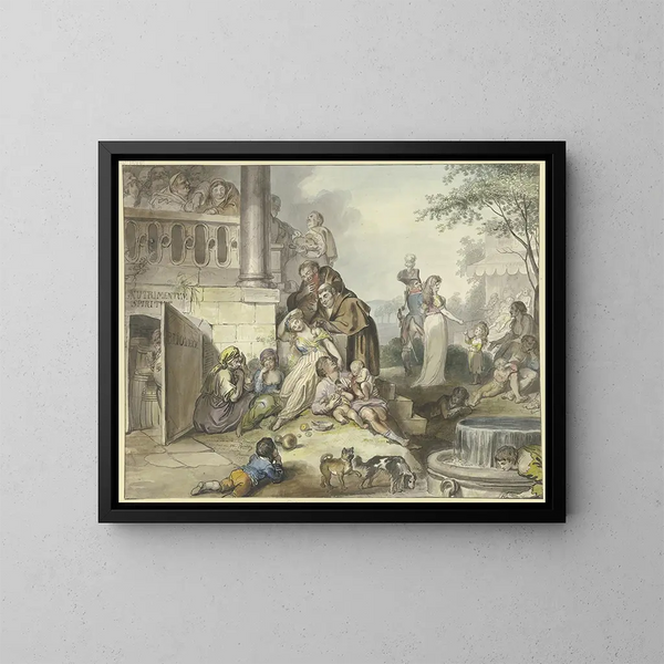 långt lugn i Neapel - Johann Heinrich Ramberg — inramlat konstverk på väggen