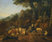 En landskap med förare och deras hjord i vila - Johann Heinrich Roos — vy av konstverket