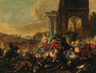 kung Jean Sobieski av Polen vid Wieners slag - Johann Heinrich Roos — vy av konstverket