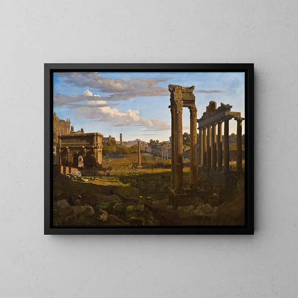 Vue du Capitole vers le Forum Romain - Johann Heinrich Schilbach — inramlat konstverk på väggen